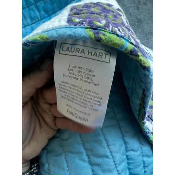 Boho colorful Lauren Hart coverlet and pillow shams queen/full size - Picture 13 of 13